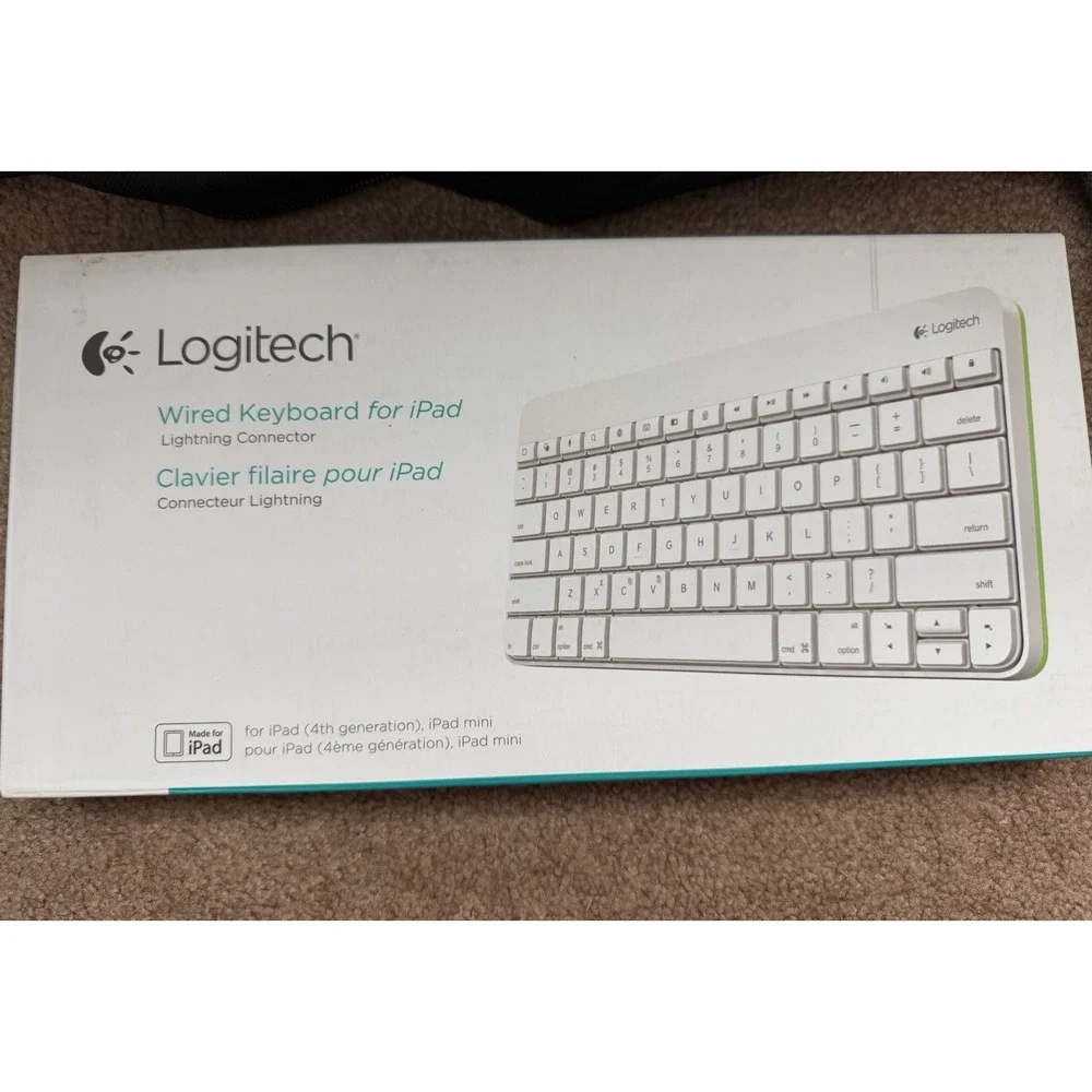 Logitech 920-005843 Wired KBD Lightning Keyboard For iPad 4 Or iPad Mini New